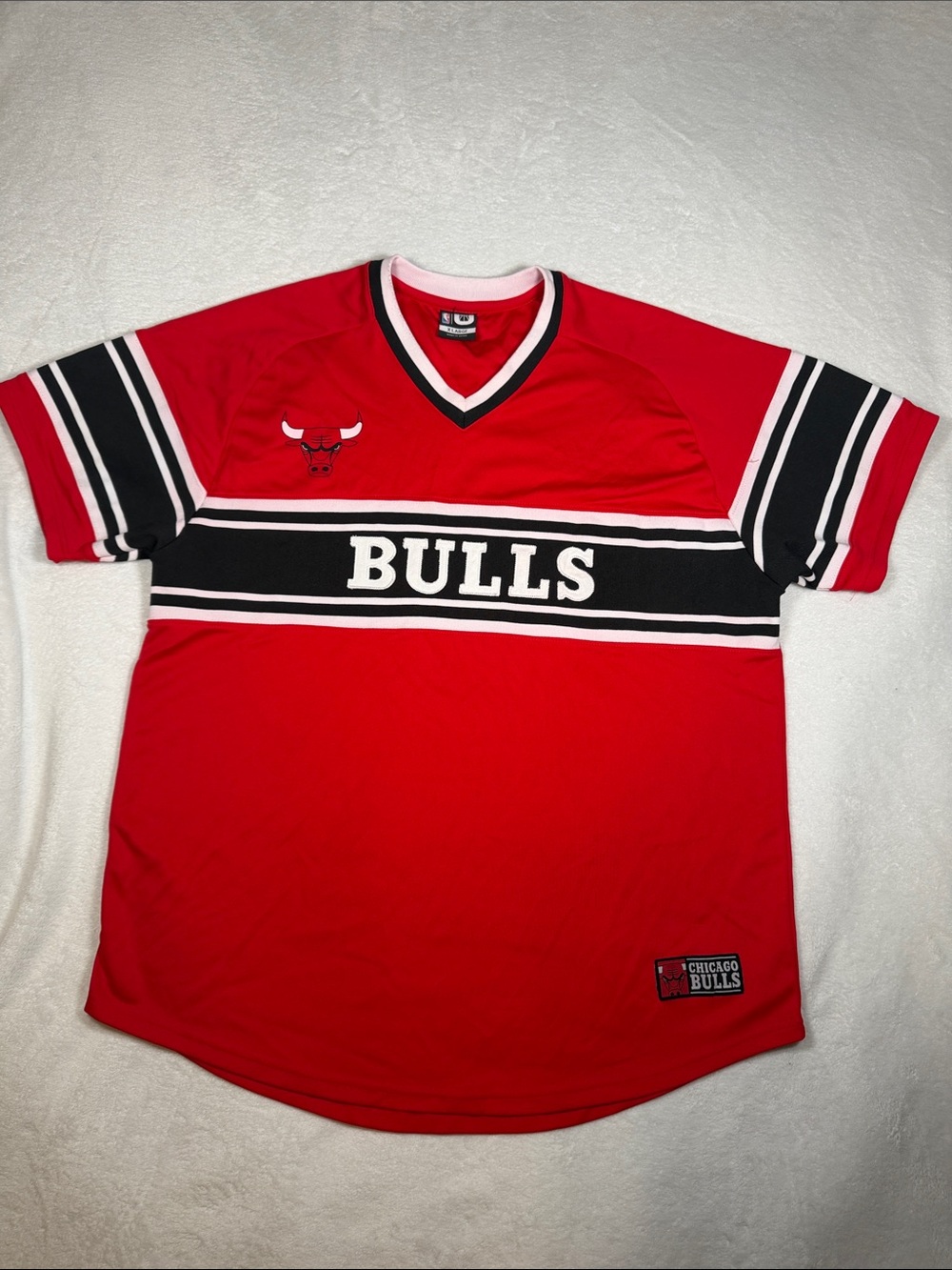 NBA Chicago Bulls Red and Black Short-Sleeve Jersey